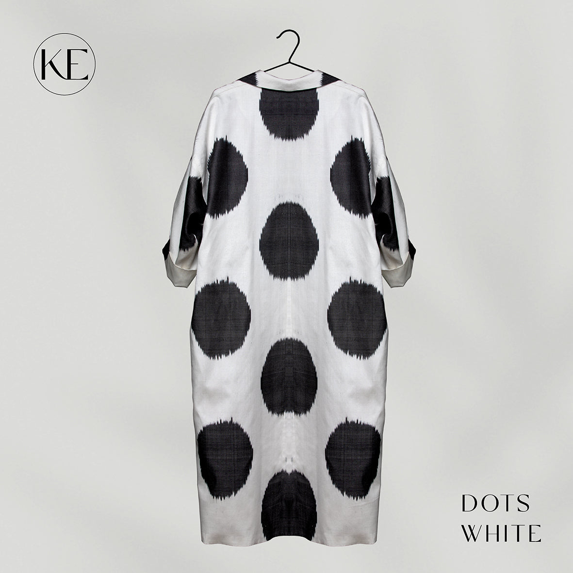 IKAT OVERSIZE COAT Dots White
