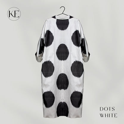IKAT OVERSIZE COAT Dots White