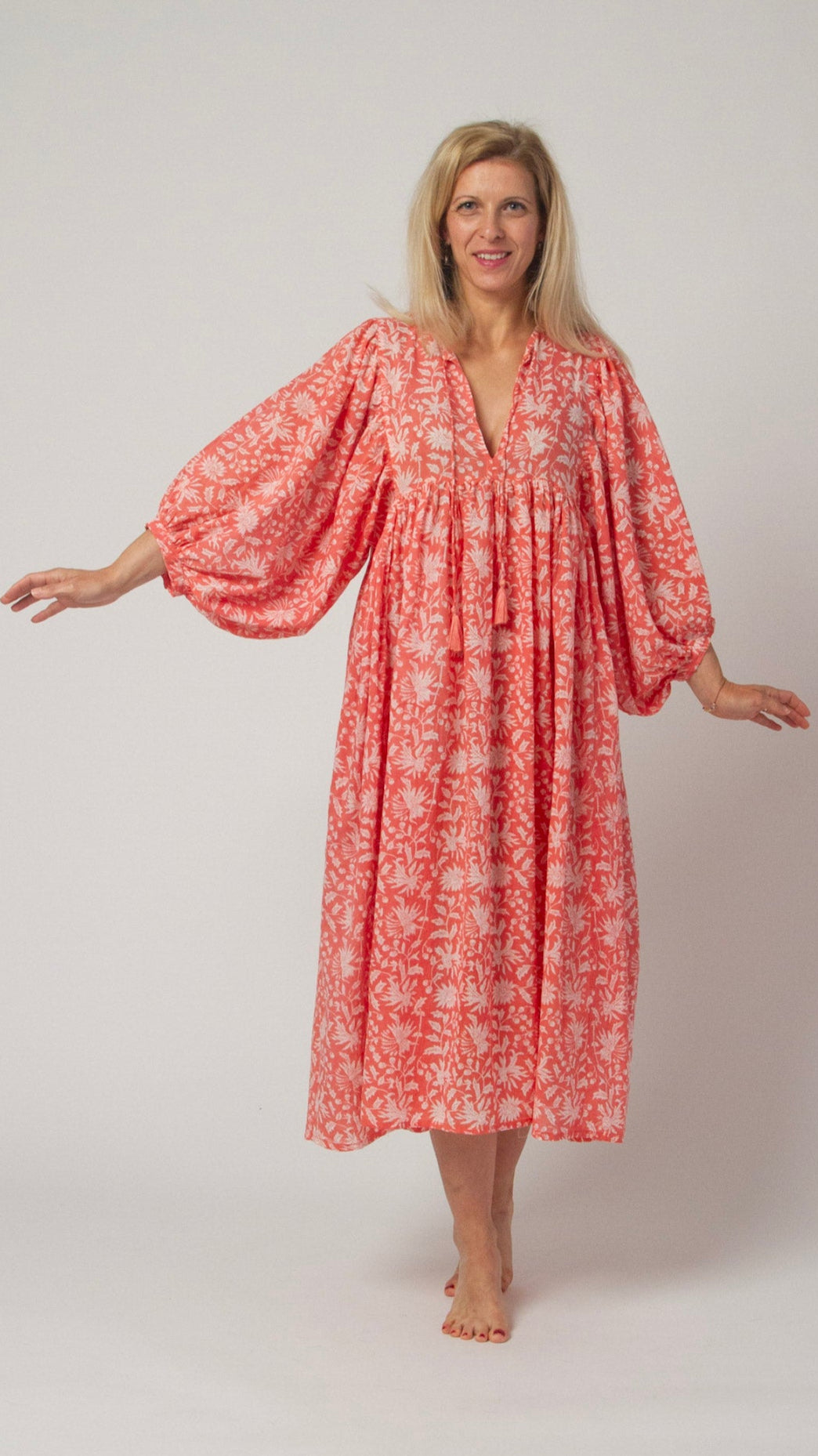 MIDI DRESS AVA Coral Pink