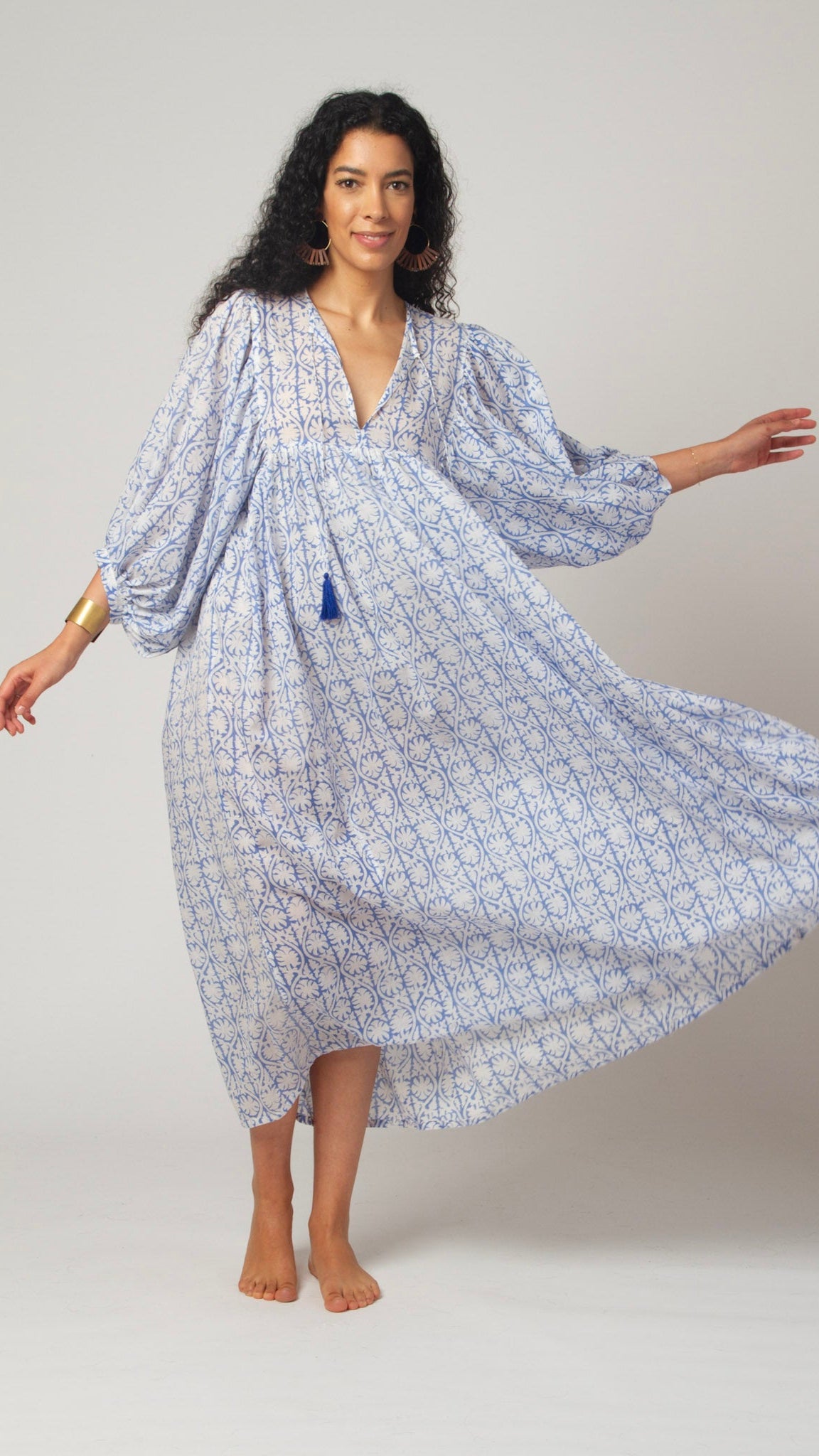 MAXI DRESS HANNAH Greek Blue