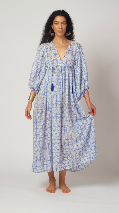 MAXI DRESS HANNAH Greek Blue