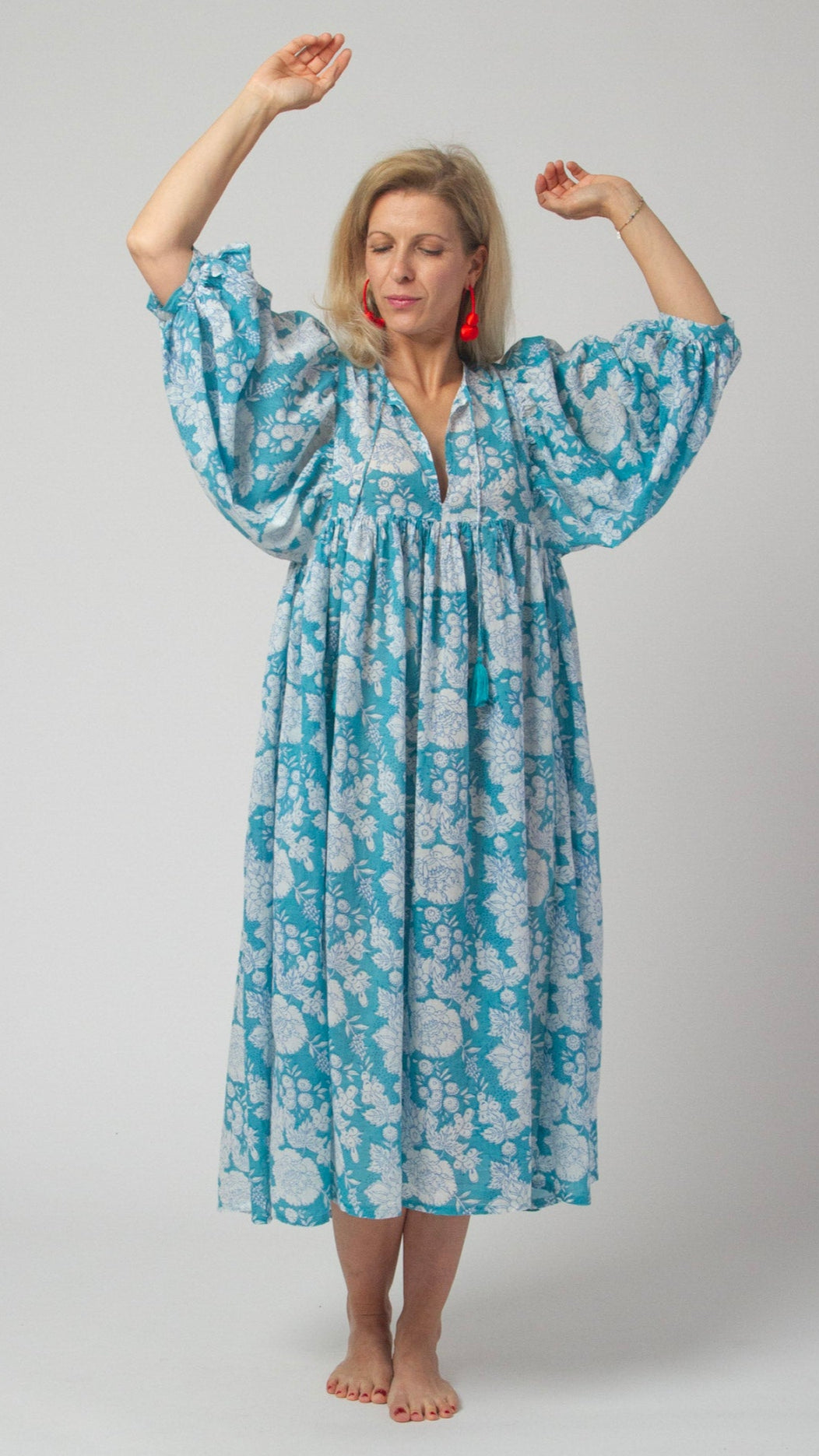 MIDI DRESS AVA Ocean Turquoise