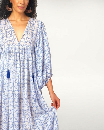 MAXI DRESS HANNAH Greek Blue