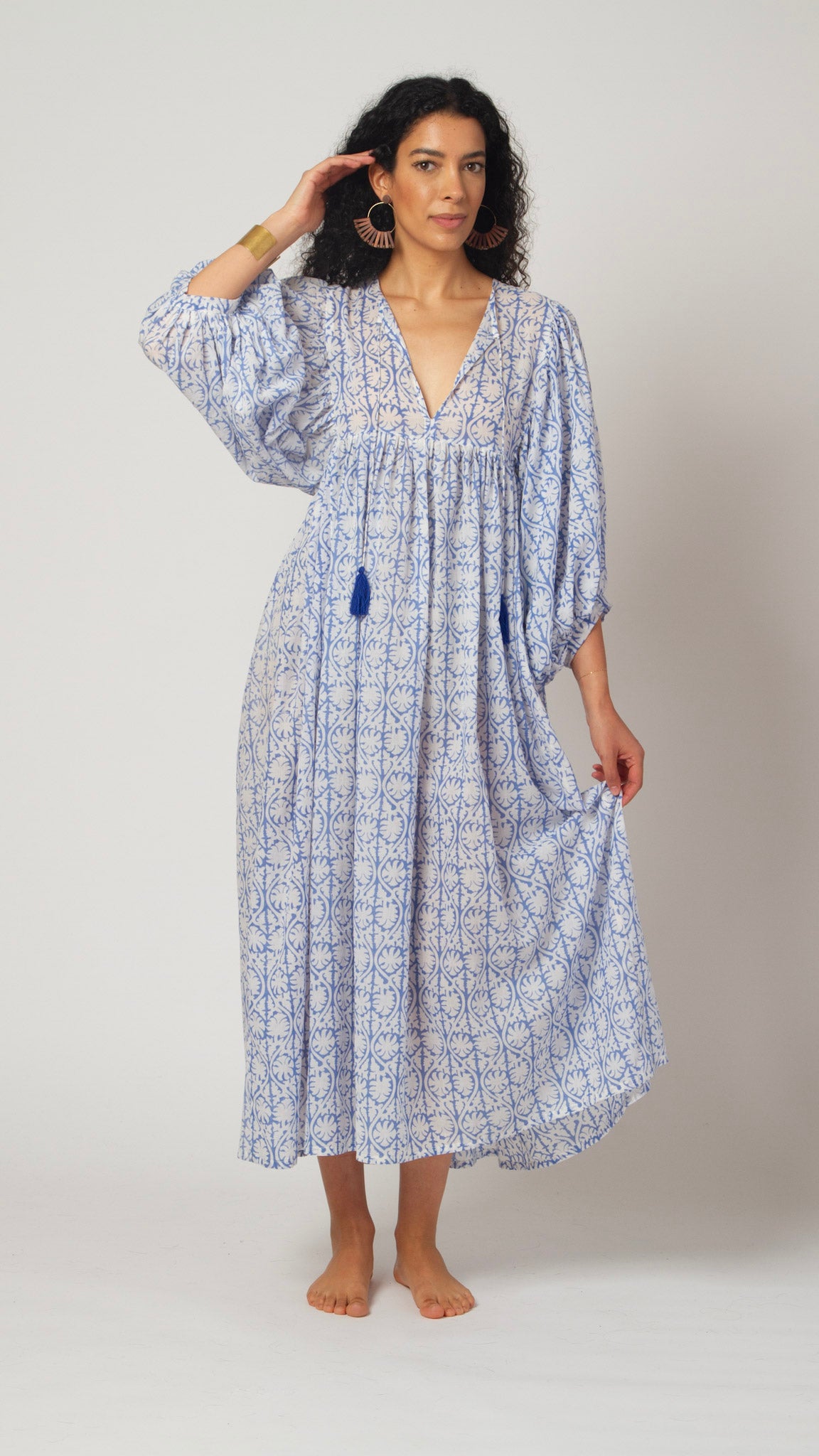 MAXI DRESS HANNAH Greek Blue