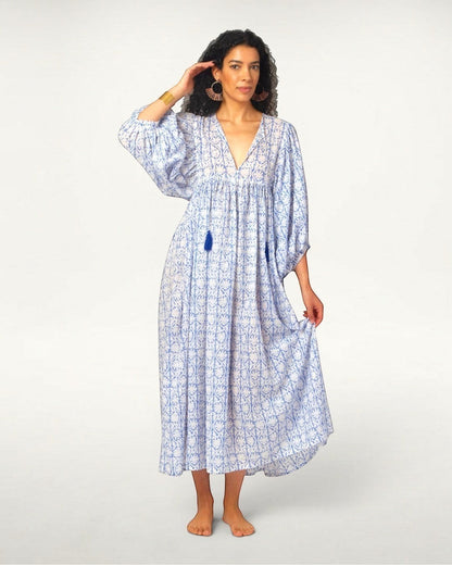 MAXI DRESS HANNAH Greek Blue