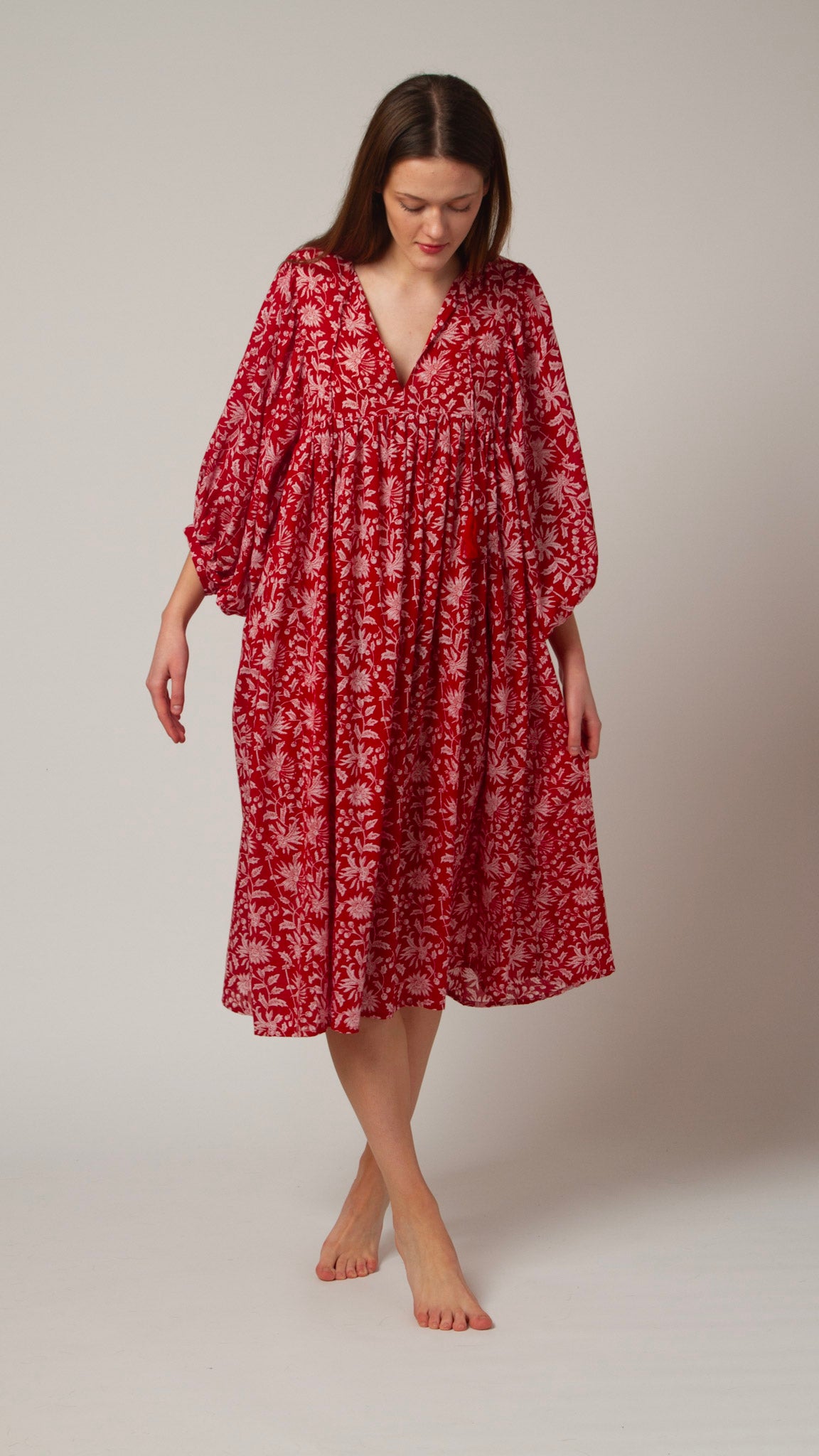 MIDI DRESS AVA Pomegranate