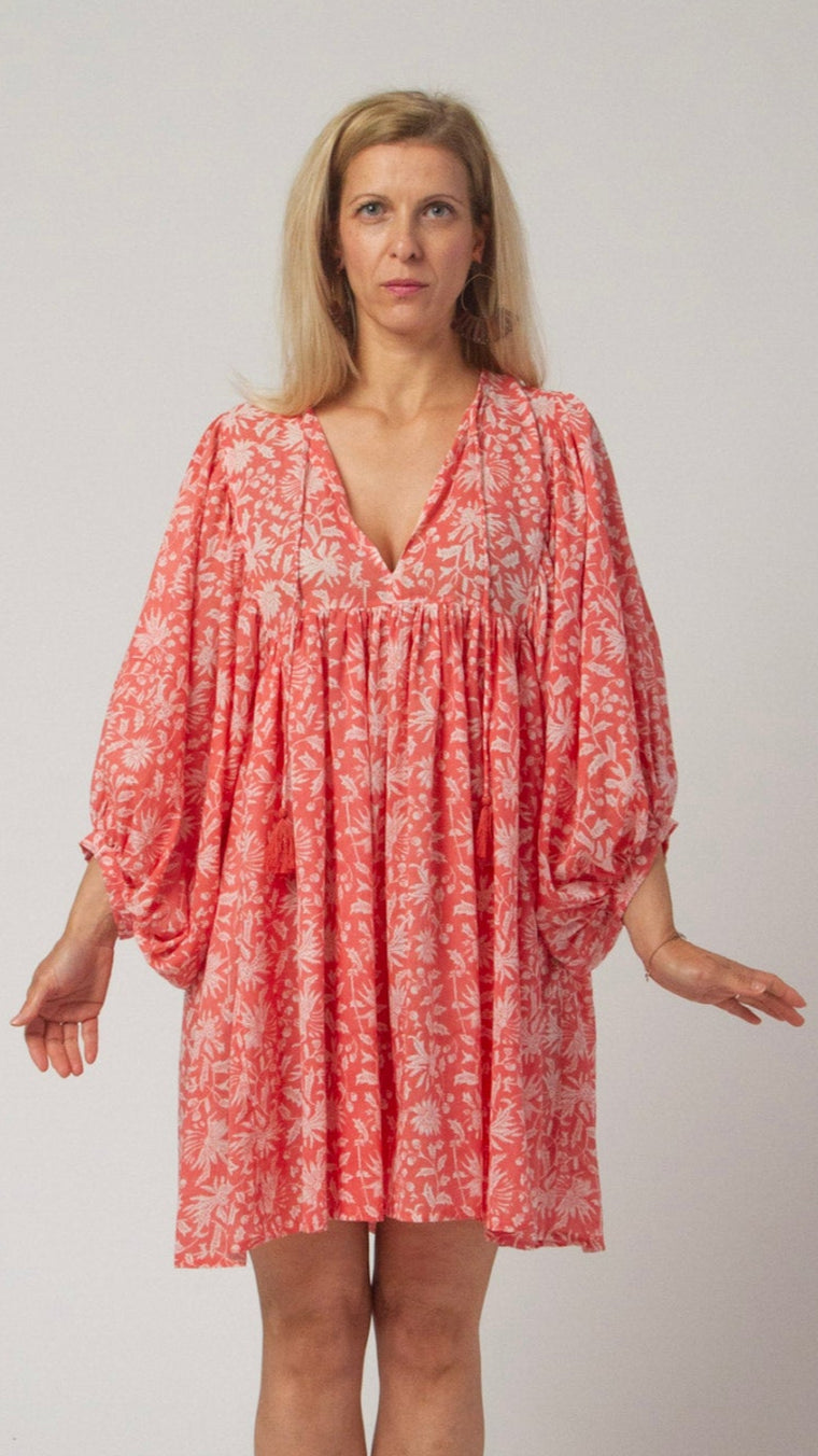 MINI DRESS LALA Coral Pink