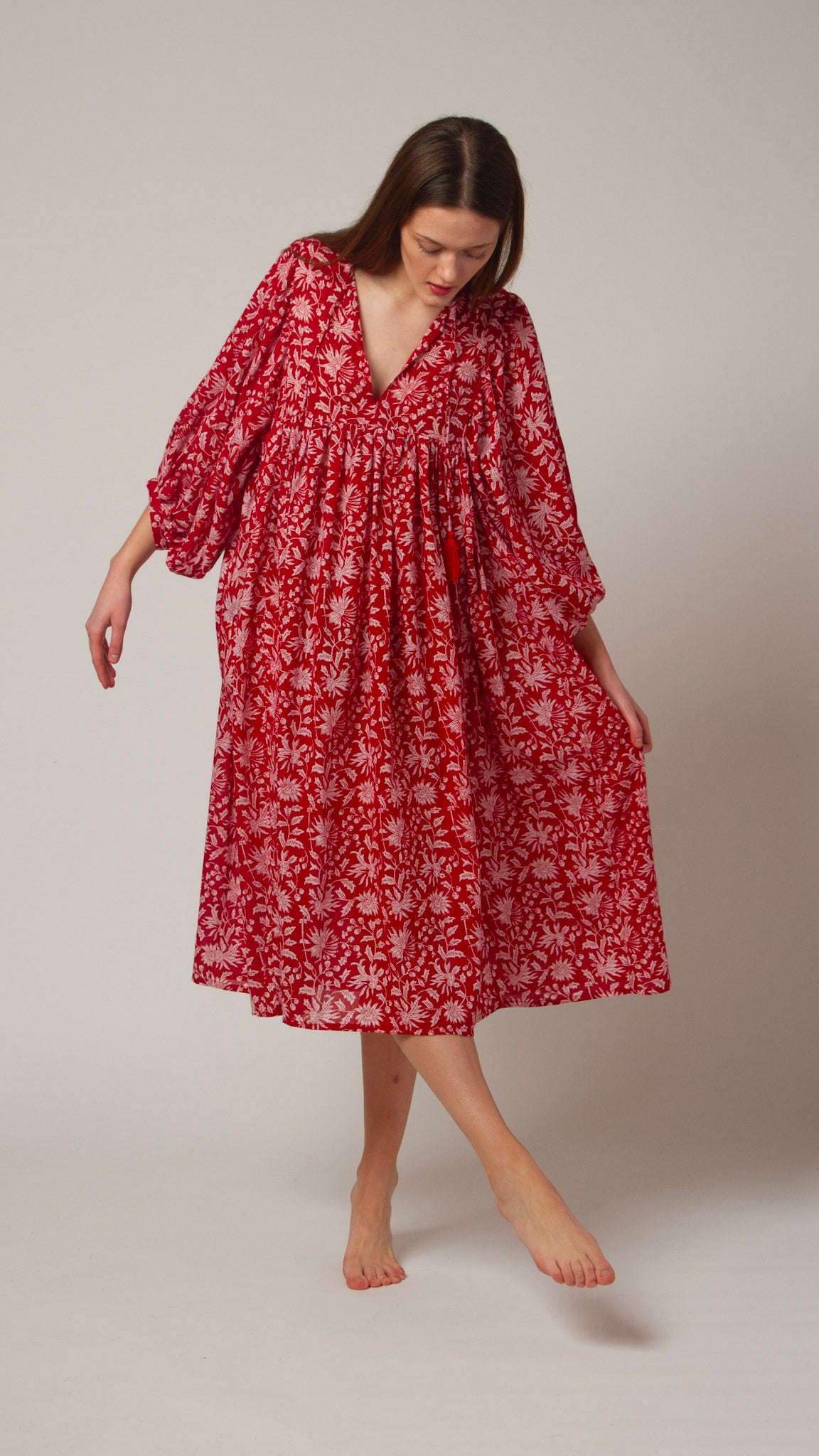 MIDI DRESS AVA Pomegranate