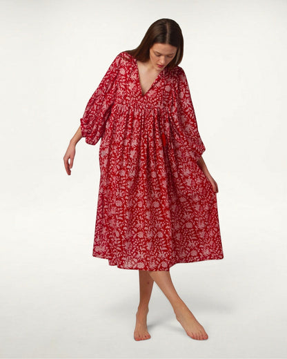 MIDI DRESS AVA Pomegranate