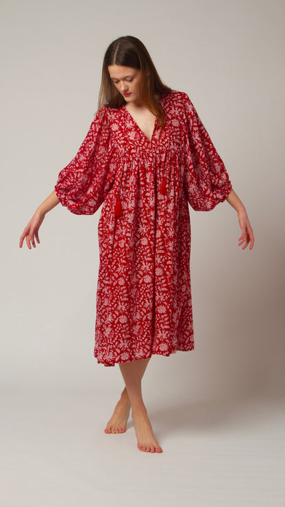 MIDI DRESS AVA Pomegranate