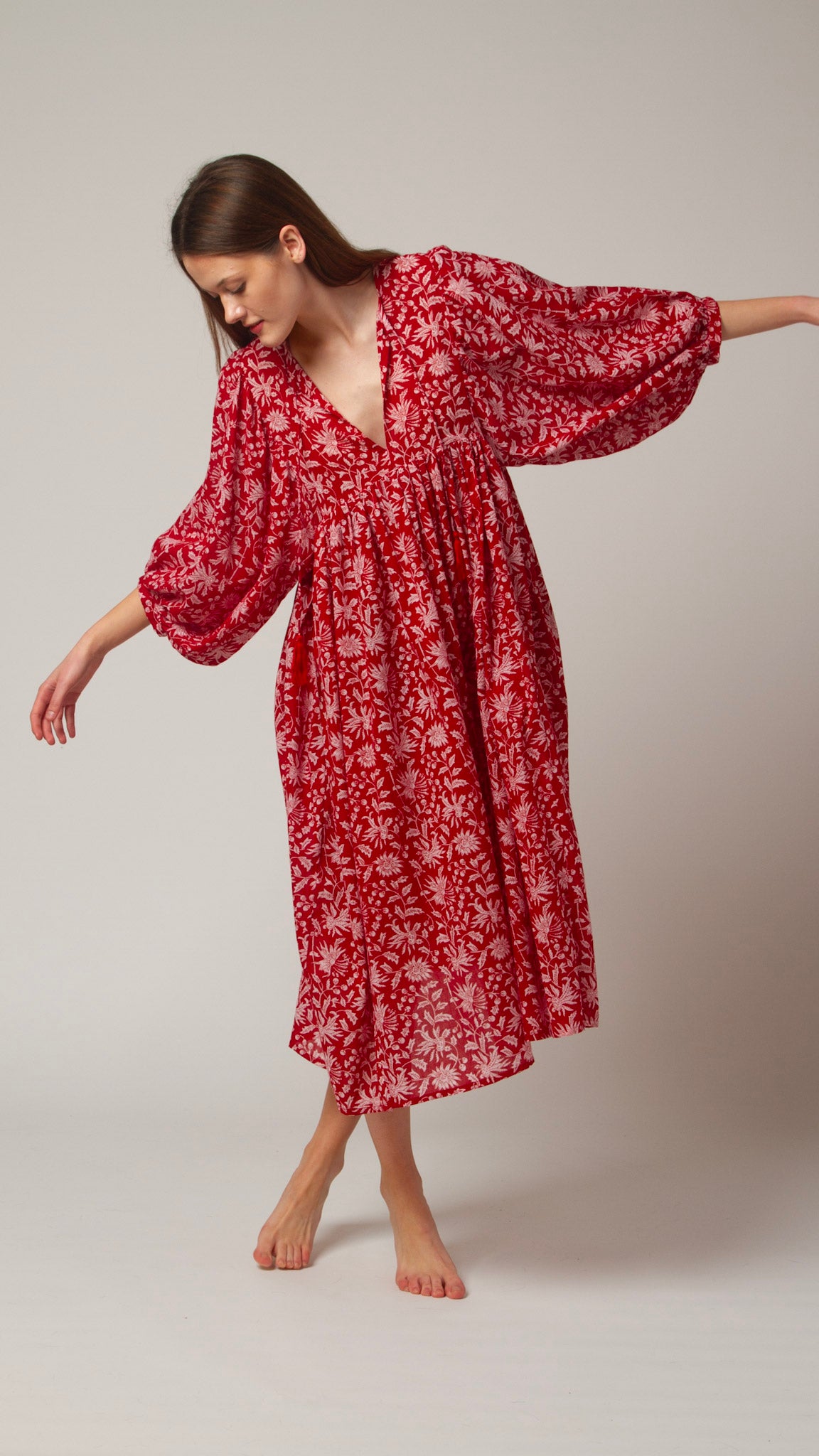 MIDI DRESS AVA Pomegranate