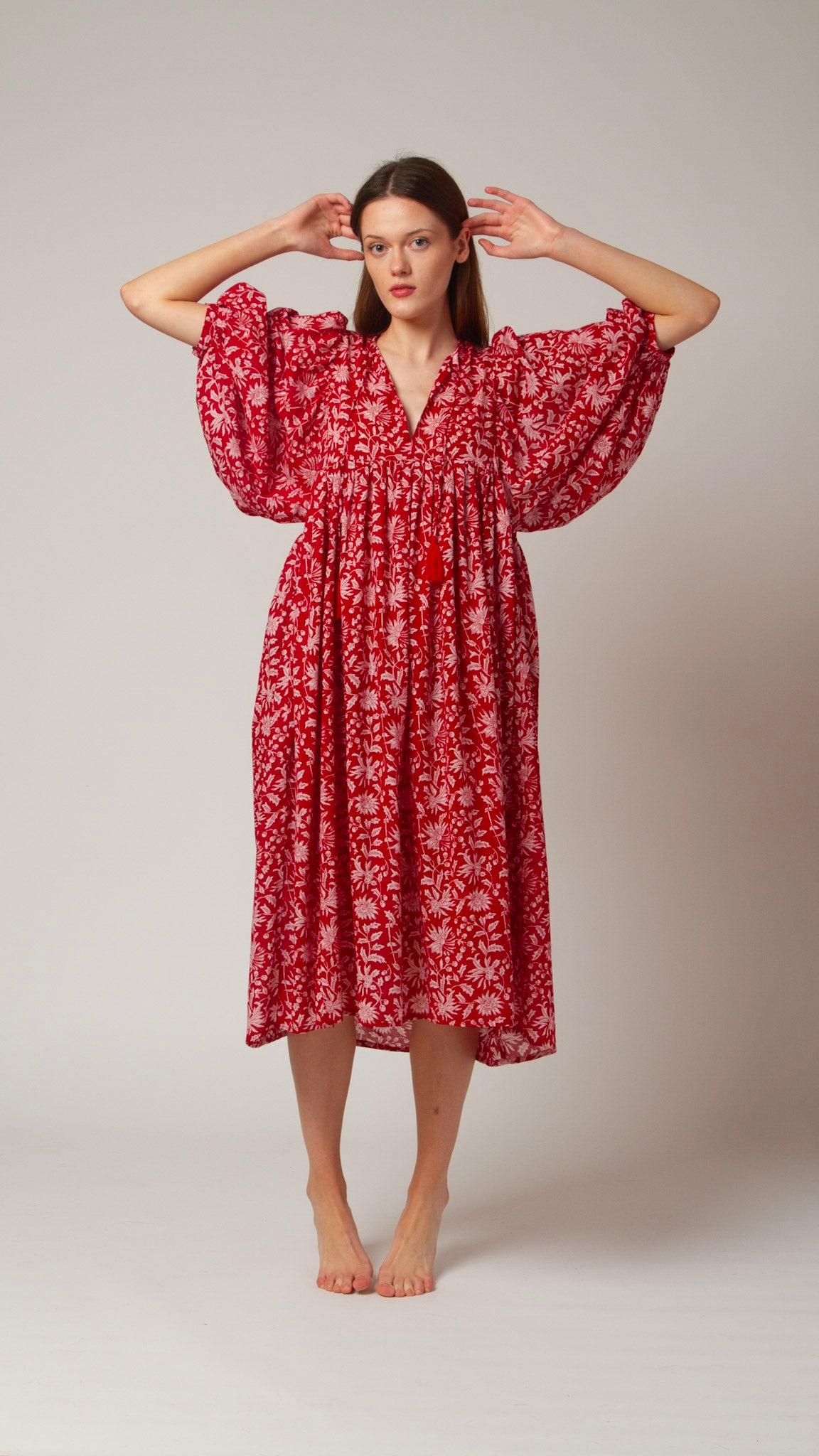 MIDI DRESS AVA Pomegranate