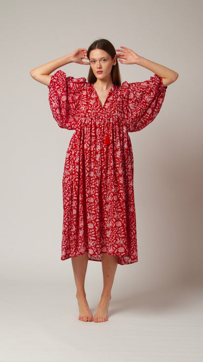 MIDI DRESS AVA Pomegranate