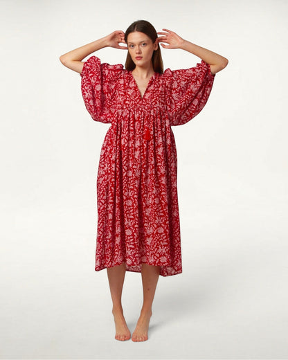 MIDI DRESS AVA Pomegranate