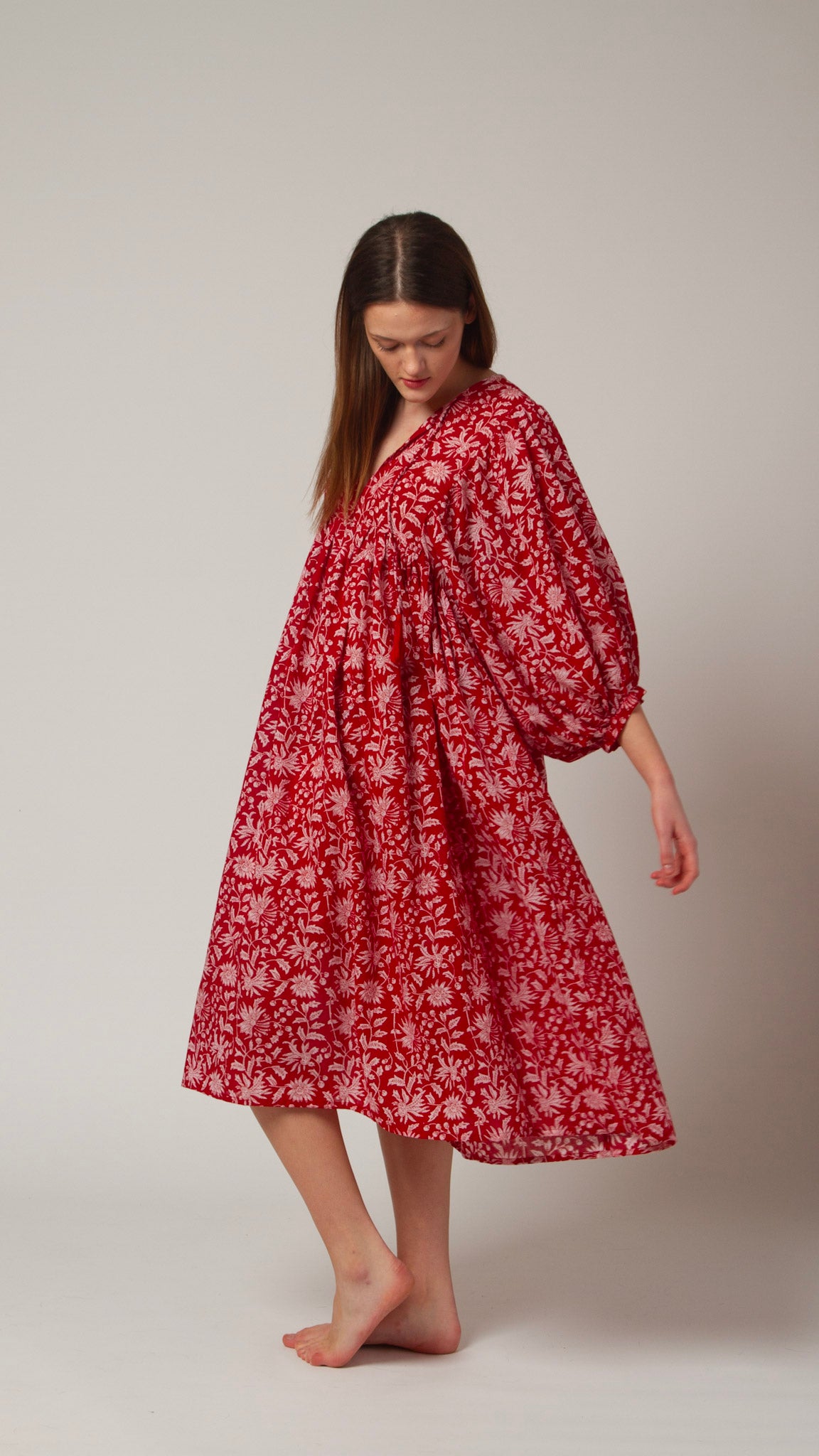 MIDI DRESS AVA Pomegranate