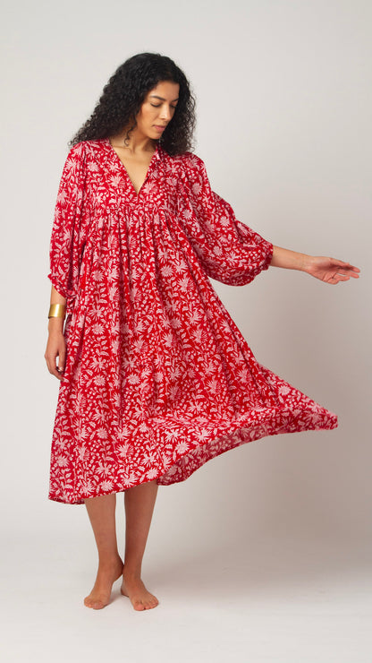 MIDI DRESS AVA Pomegranate