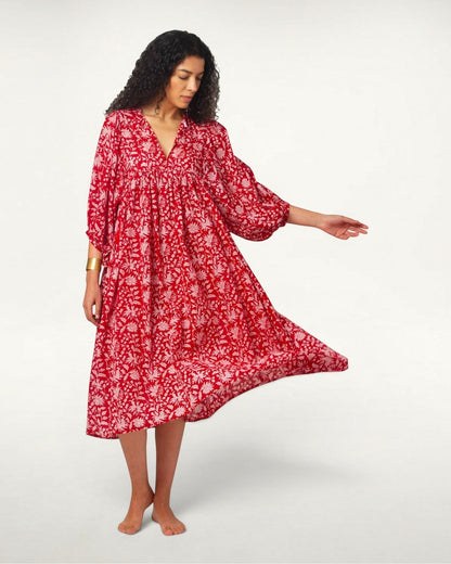 MIDI DRESS AVA Pomegranate