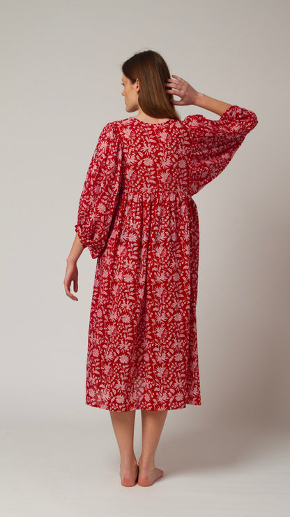 MIDI DRESS AVA Pomegranate