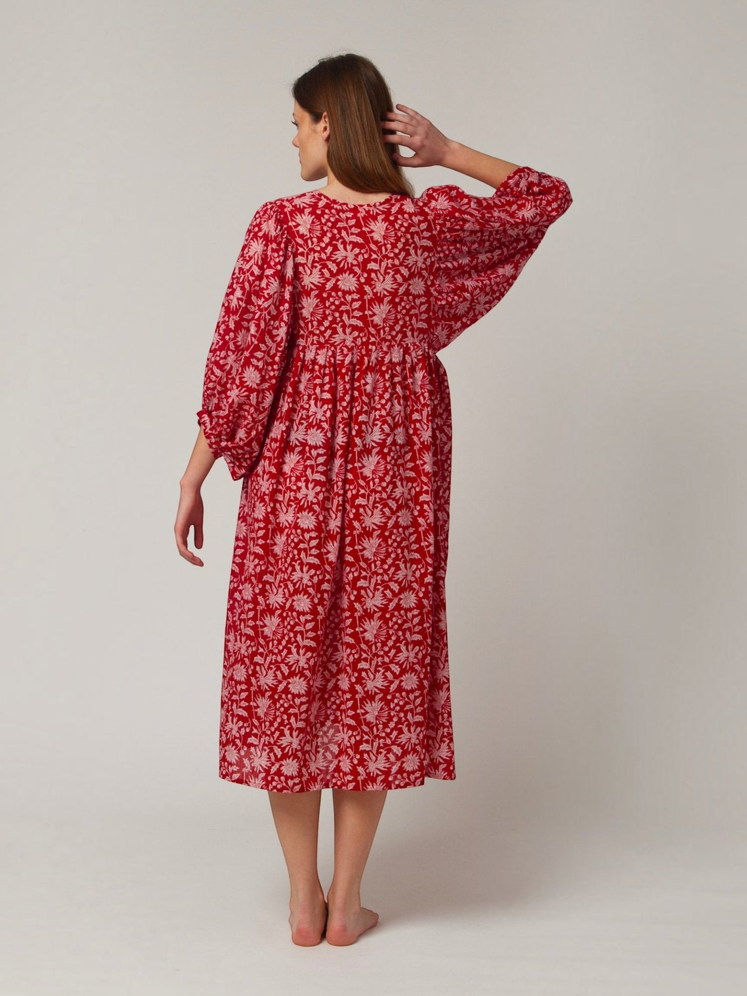 MIDI KLEID AVA Granatapfel