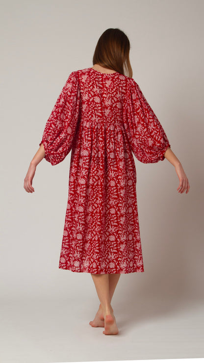 MIDI DRESS AVA Pomegranate