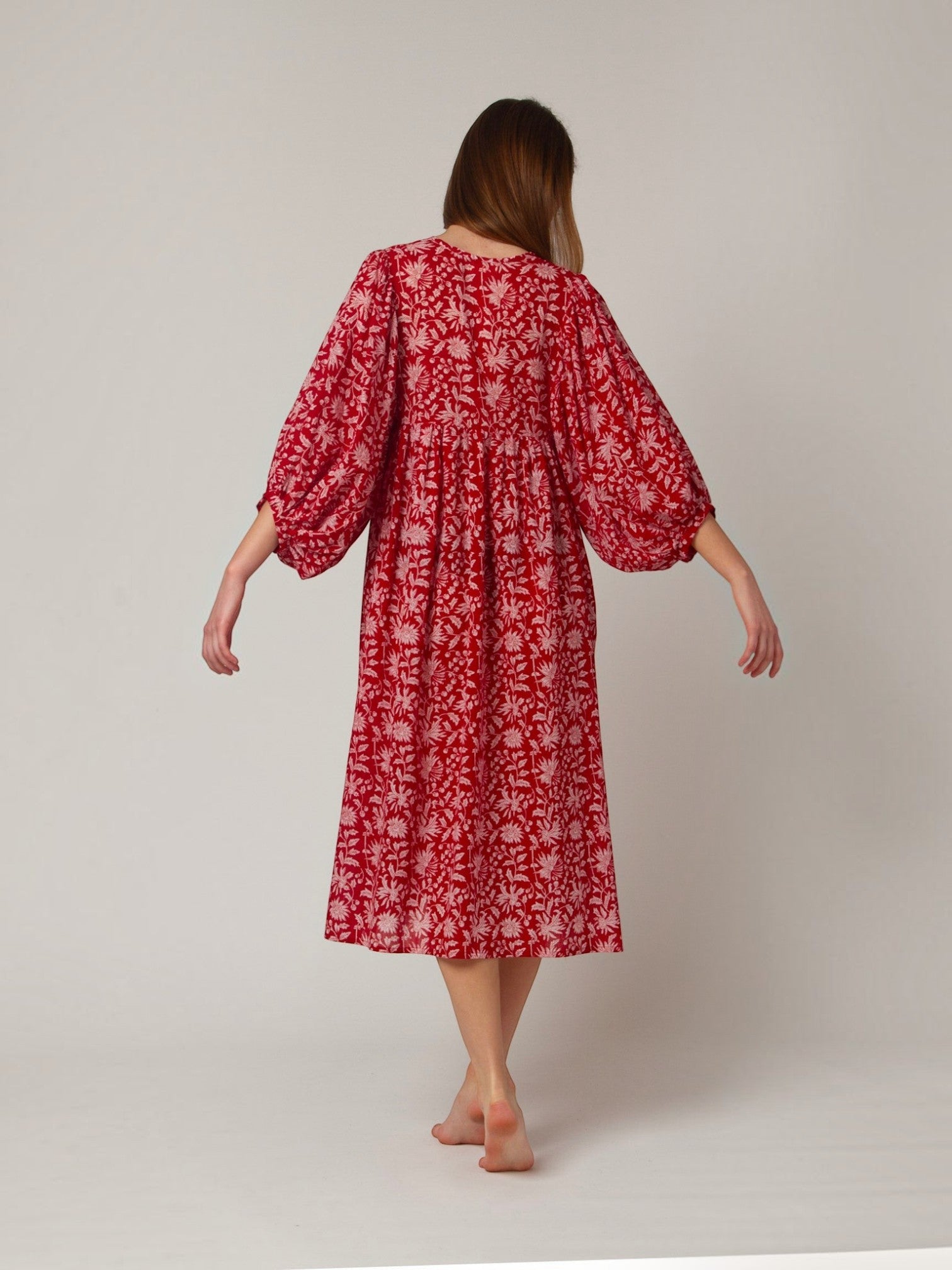 MIDI KLEID AVA Granatapfel