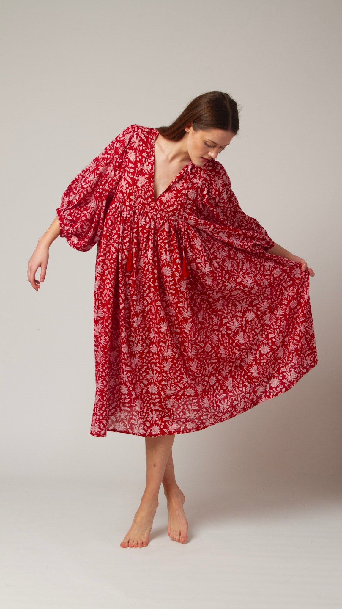 MIDI DRESS AVA Pomegranate