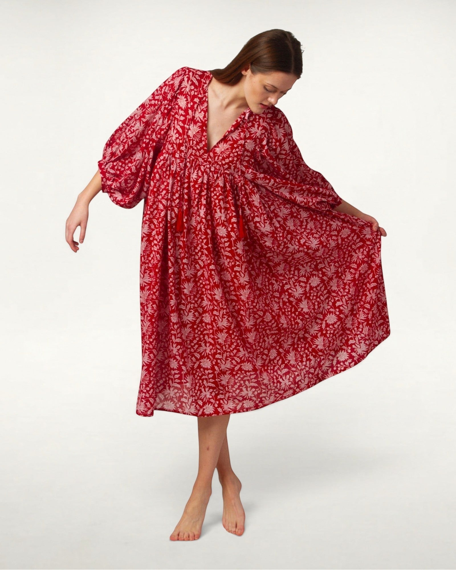 MIDI DRESS AVA Pomegranate