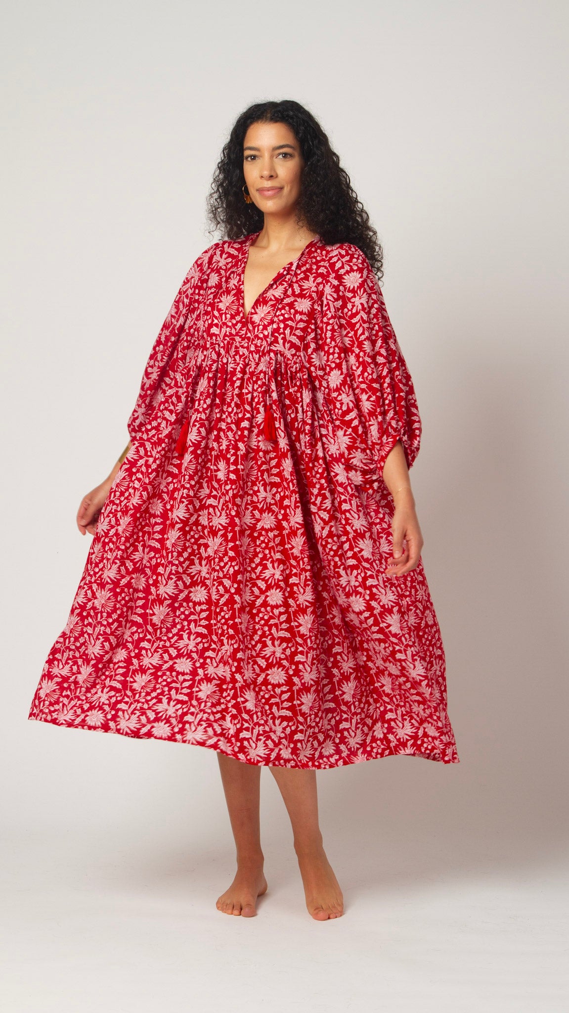 MIDI DRESS AVA Pomegranate