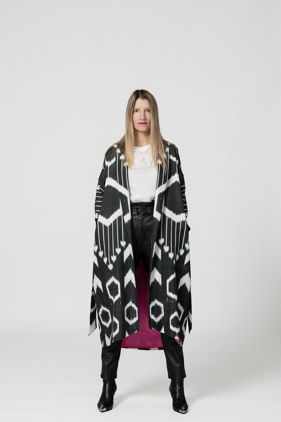 IKAT OVERSIZE COAT Black Arrow