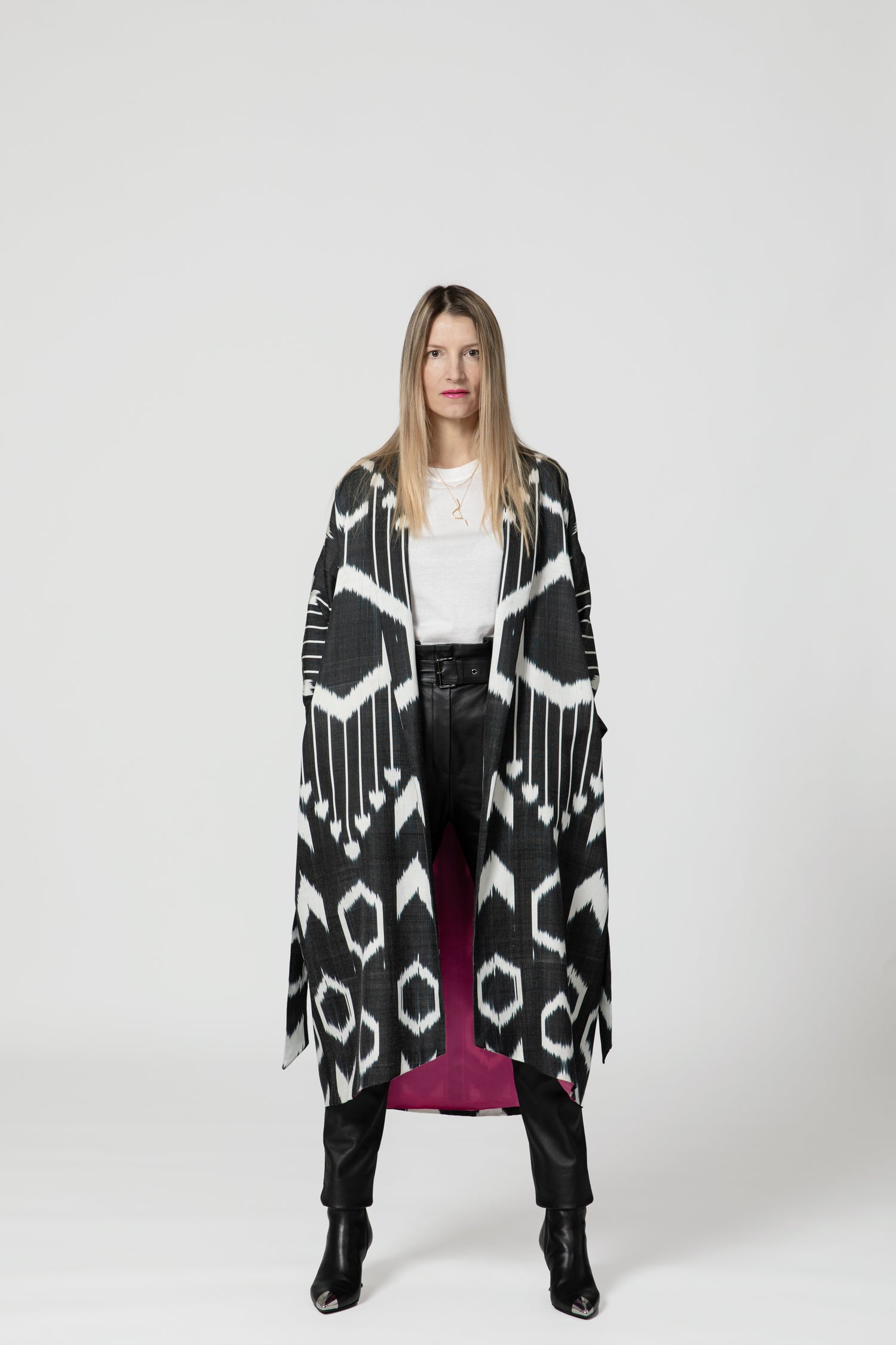 IKAT OVERSIZE COAT Black Arrow
