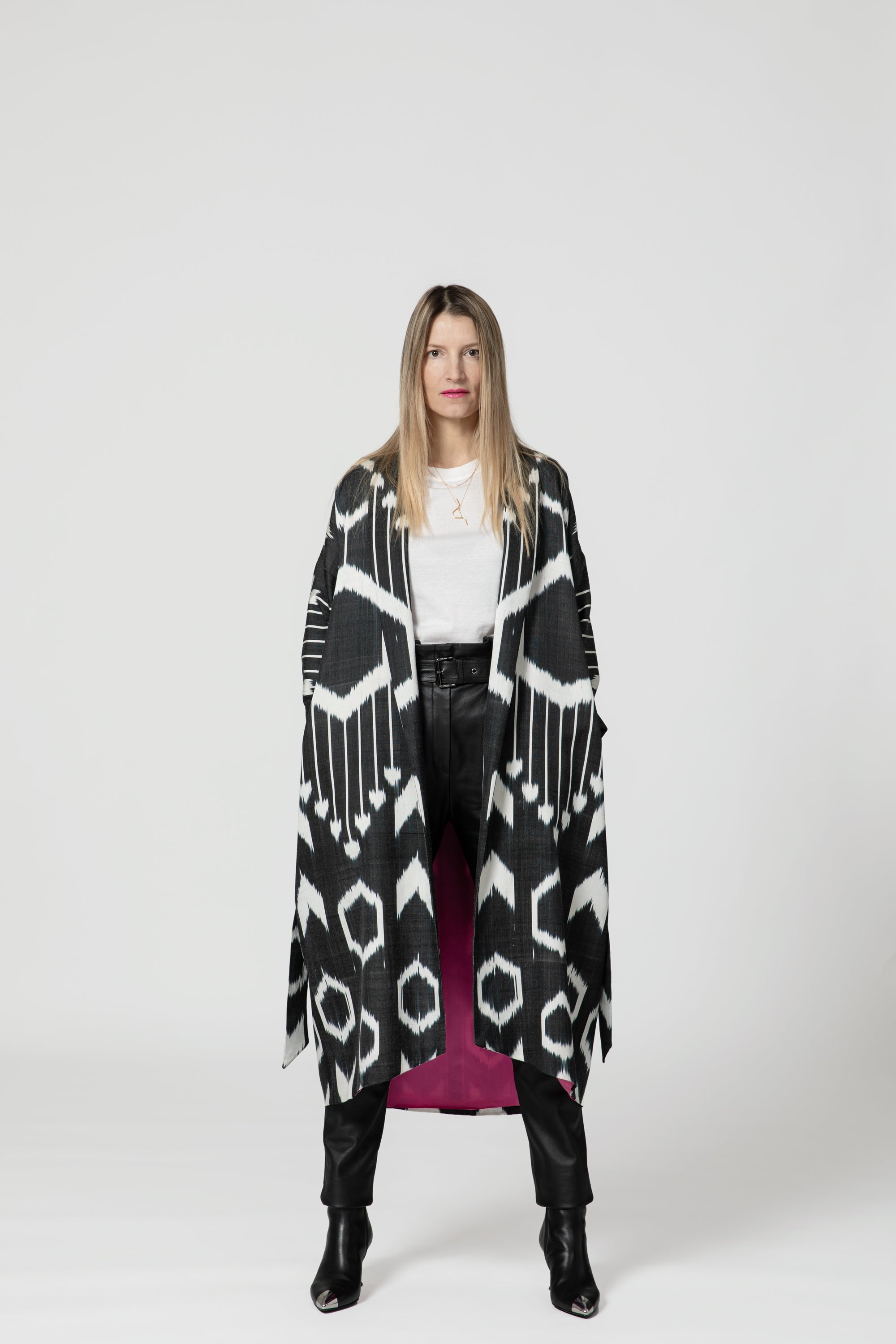 IKAT OVERSIZE COAT Black Arrow