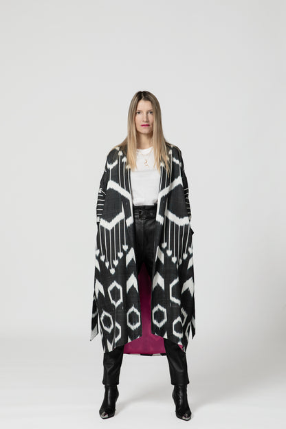 IKAT OVERSIZE COAT Black Arrow