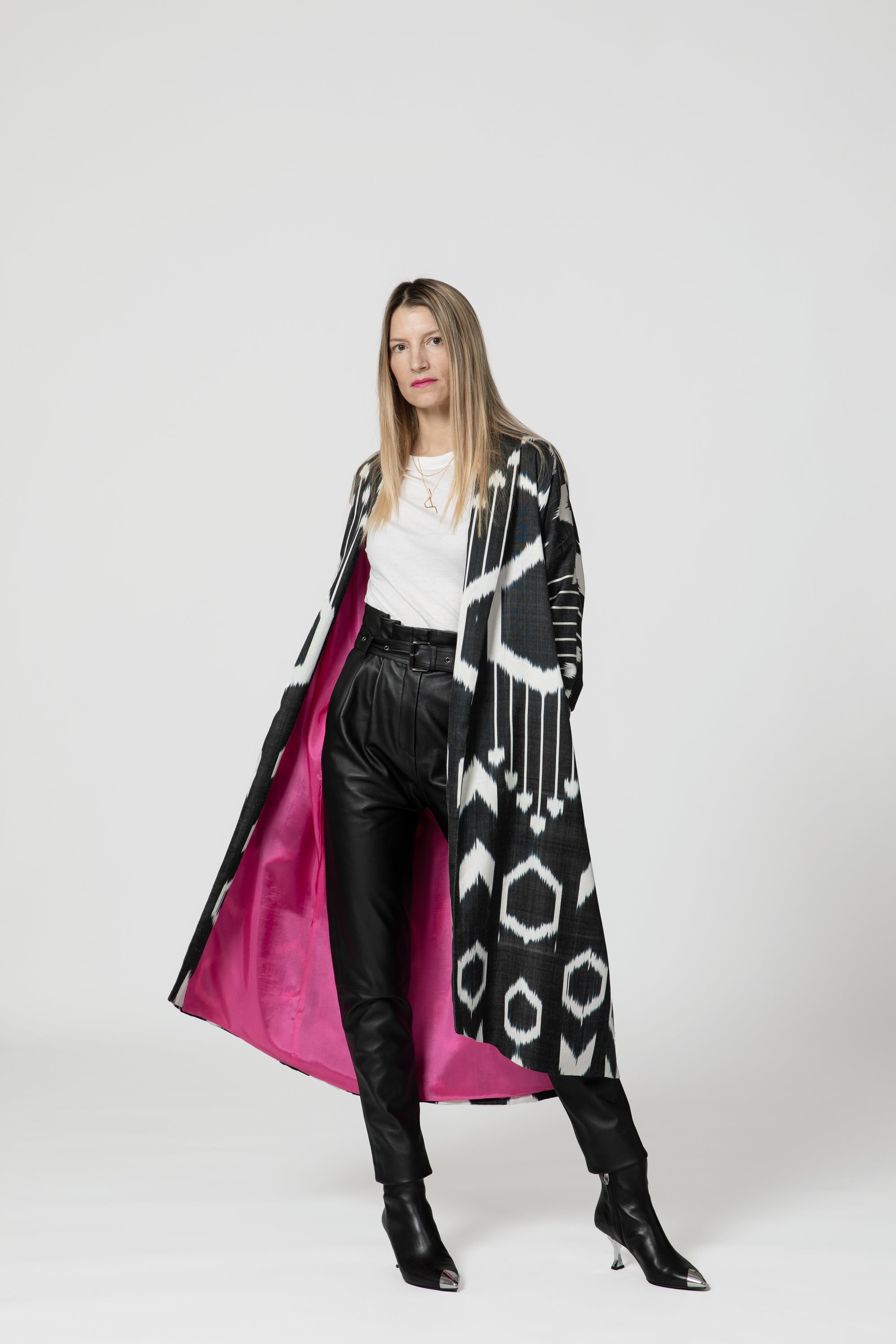 IKAT OVERSIZE COAT Black Arrow