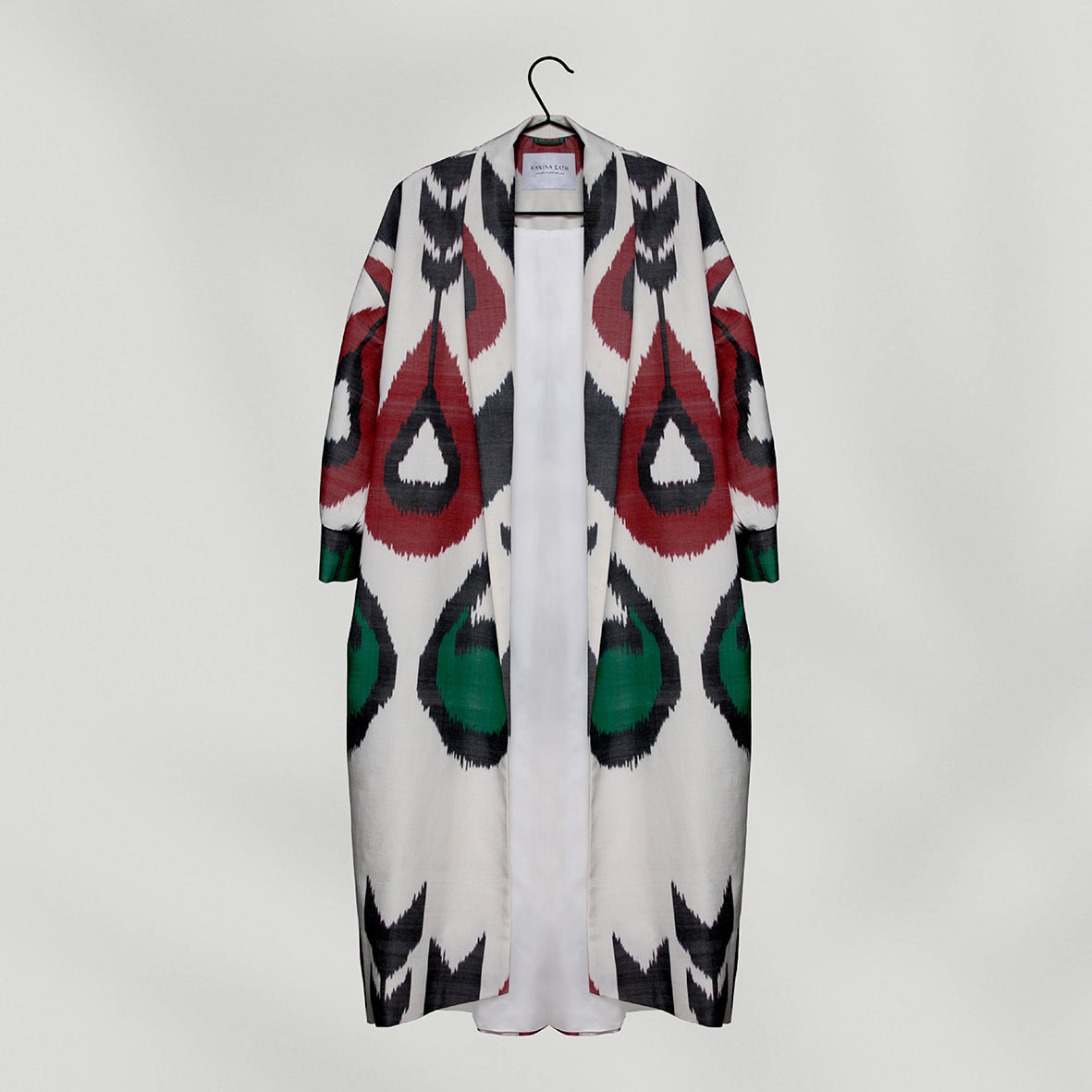 IKAT OVERSIZE COAT Drops White