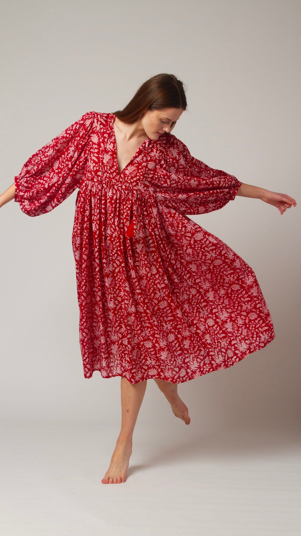 MIDI DRESS AVA Pomegranate