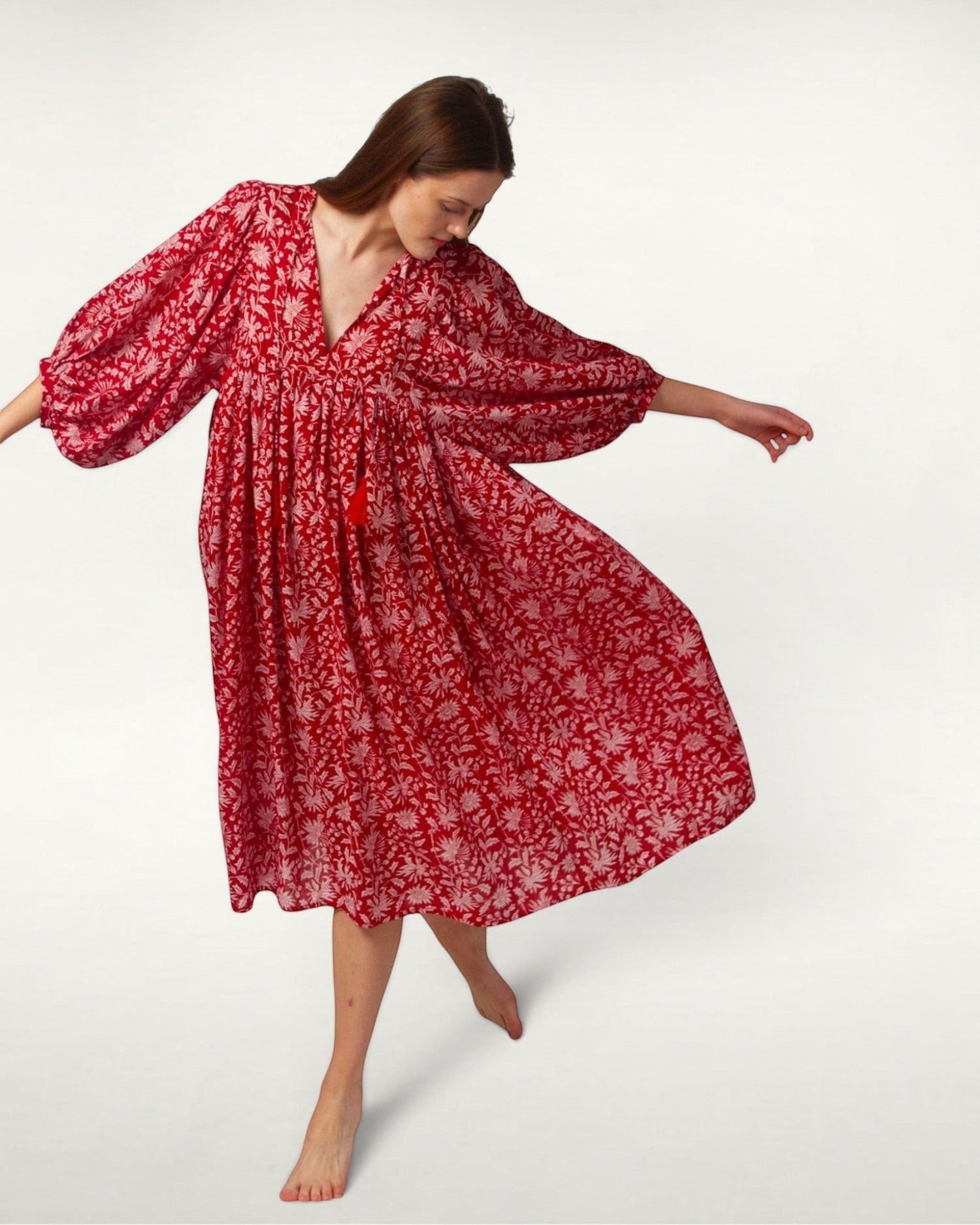 MIDI DRESS AVA Pomegranate