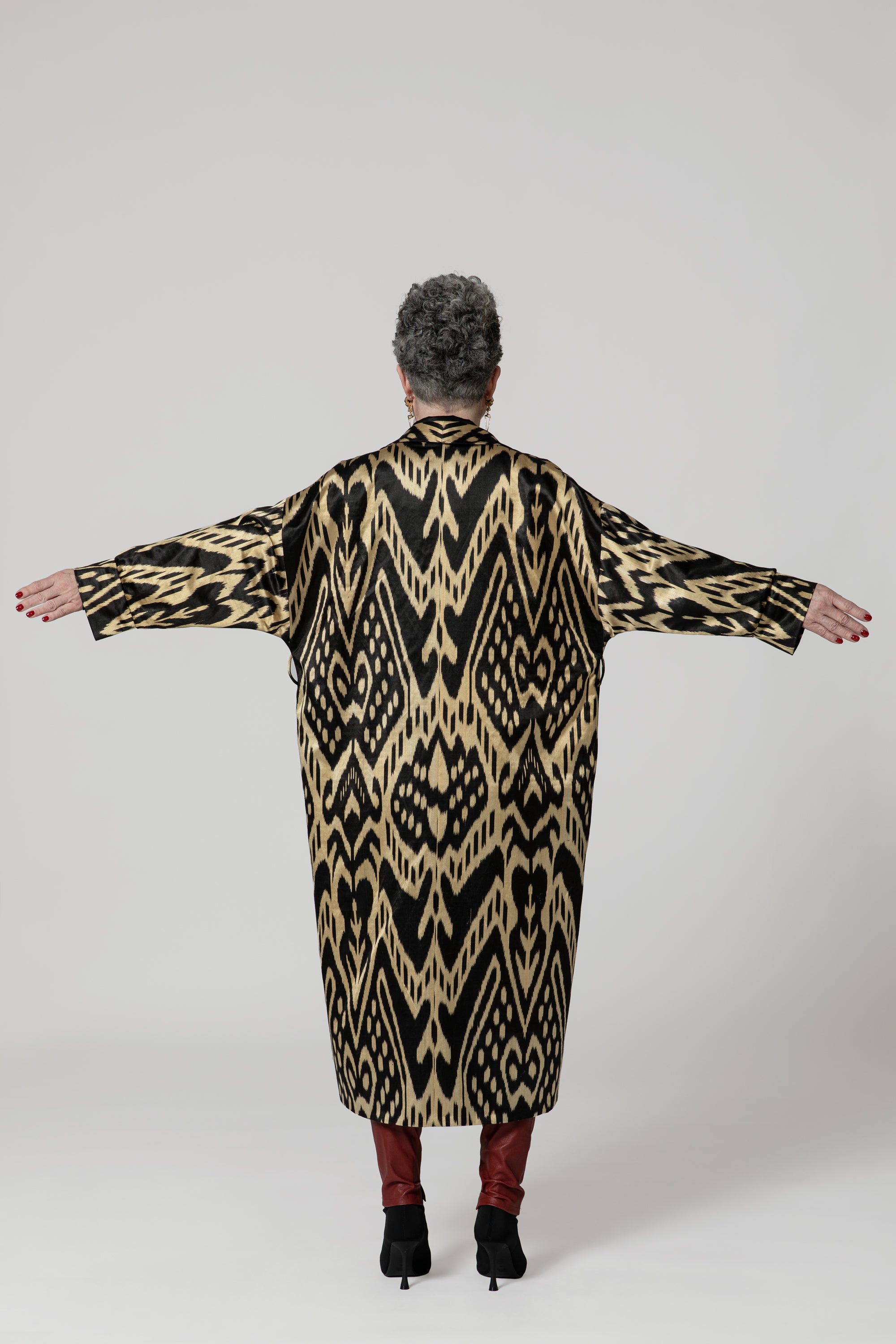 IKAT SILK OVERSIZE COAT Tribal Gold