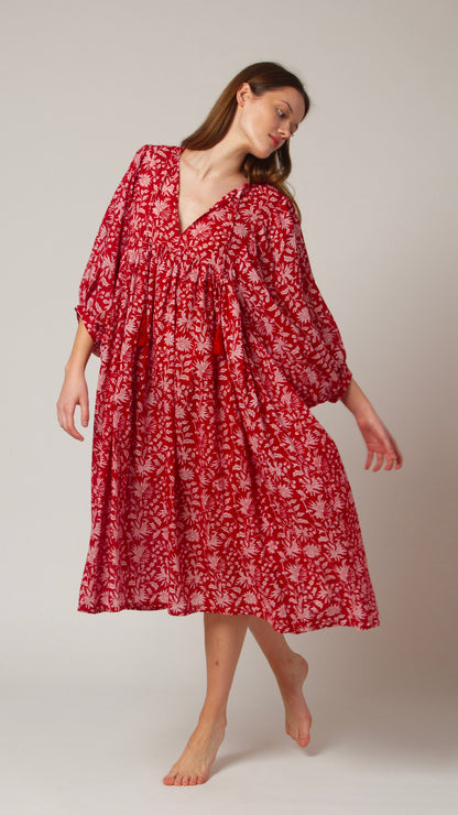 MIDI DRESS AVA Pomegranate