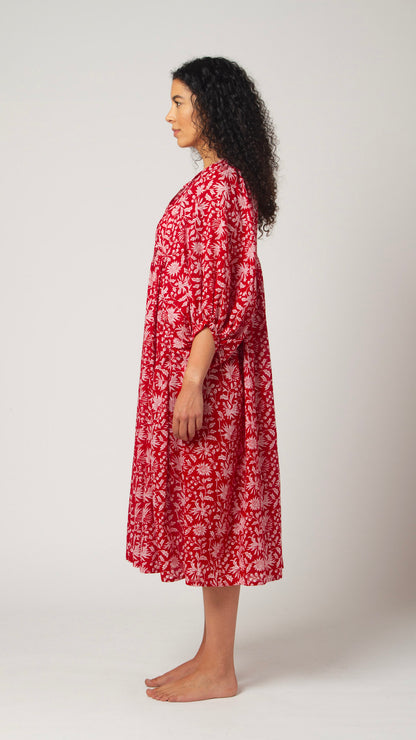 MIDI DRESS AVA Pomegranate