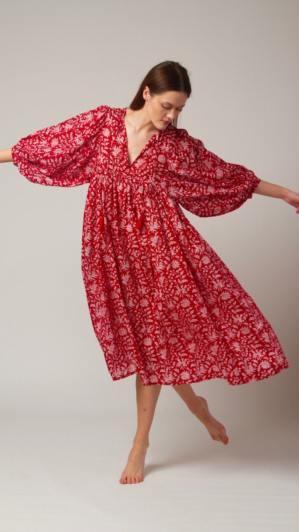 MIDI DRESS AVA Pomegranate