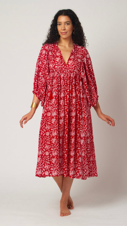 MIDI DRESS AVA Pomegranate