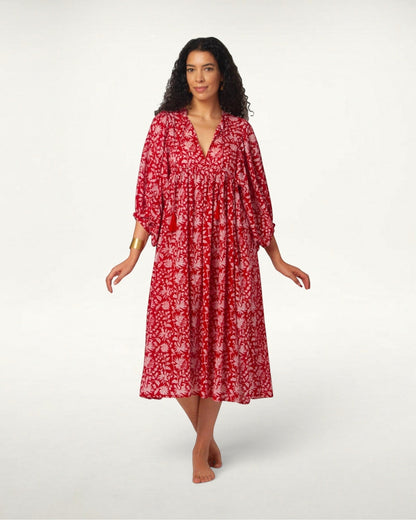 MIDI DRESS AVA Pomegranate