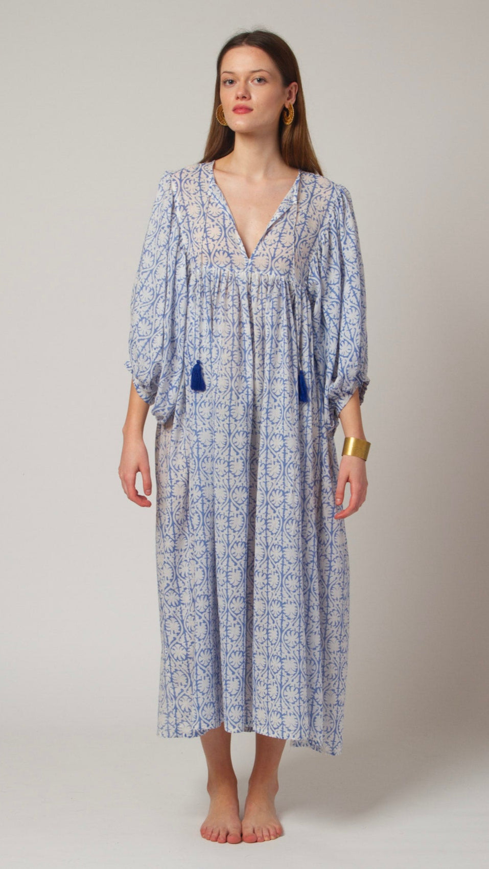 MIDI DRESS AVA Greek Blue