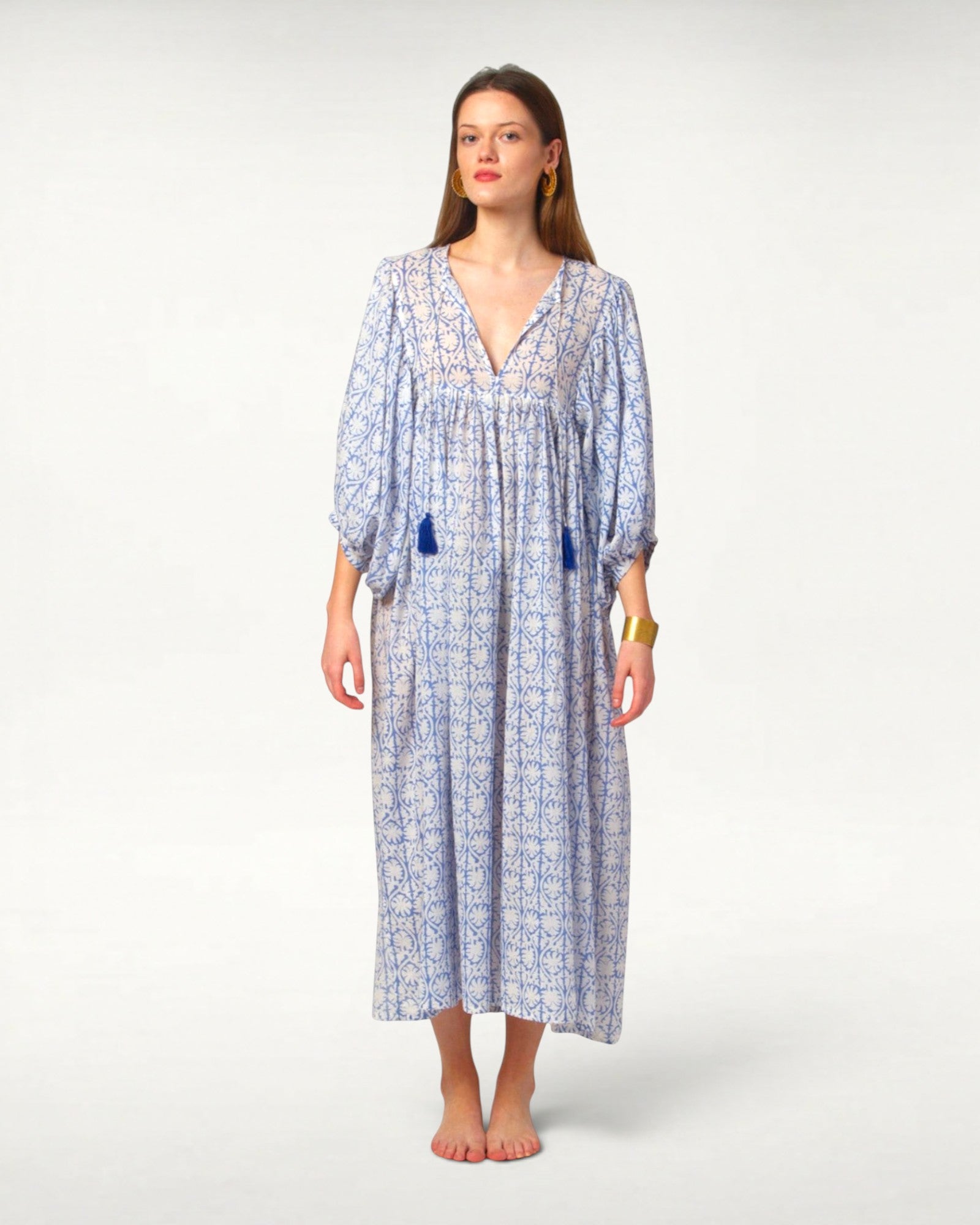 MIDI KLEID AVA Greek Blue