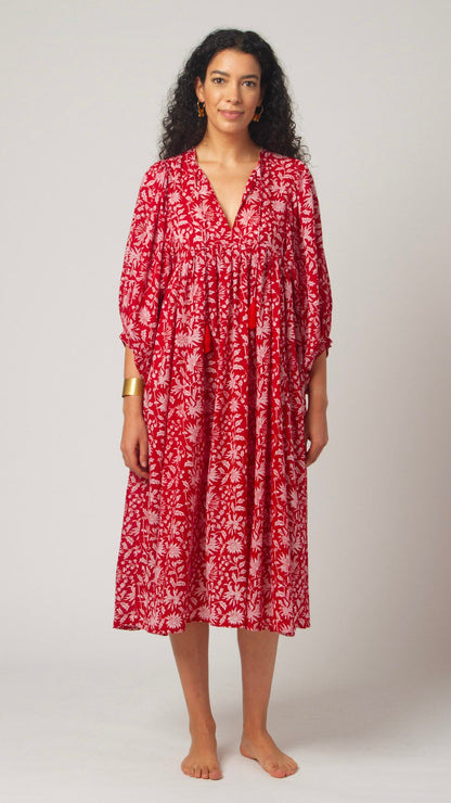MIDI DRESS AVA Pomegranate
