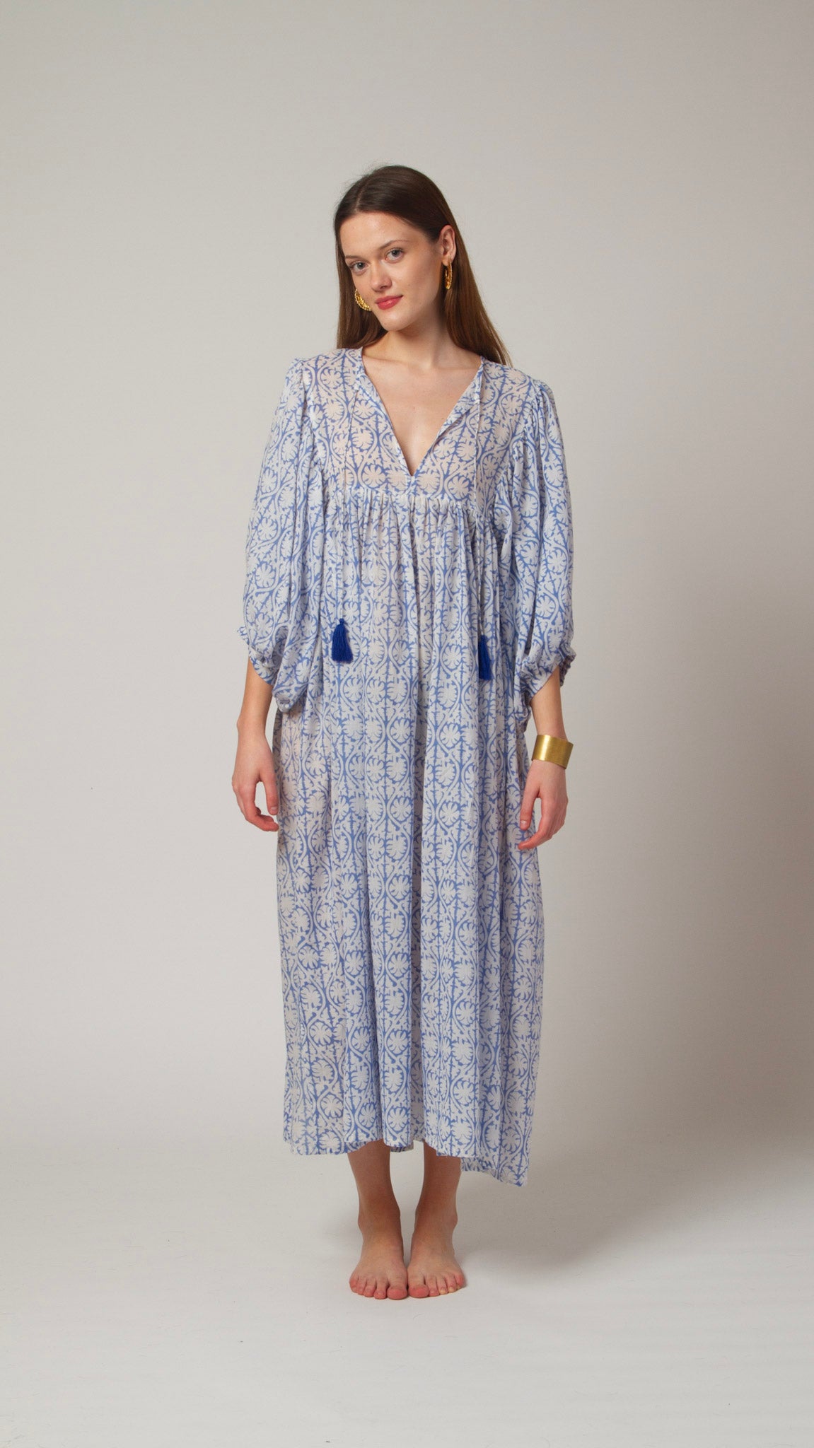 MAXI DRESS HANNAH Greek Blue