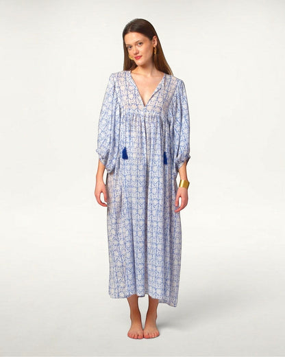 MAXI DRESS HANNAH Greek Blue