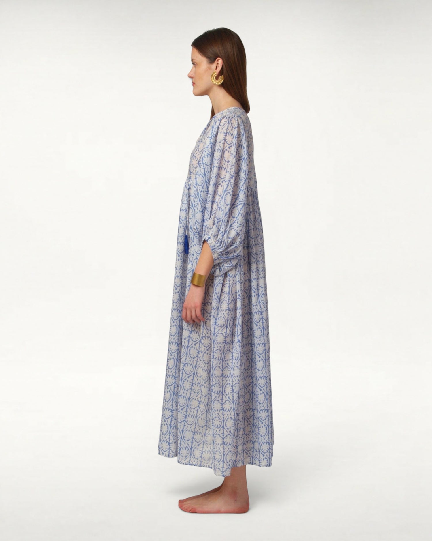 MIDI KLEID AVA Greek Blue