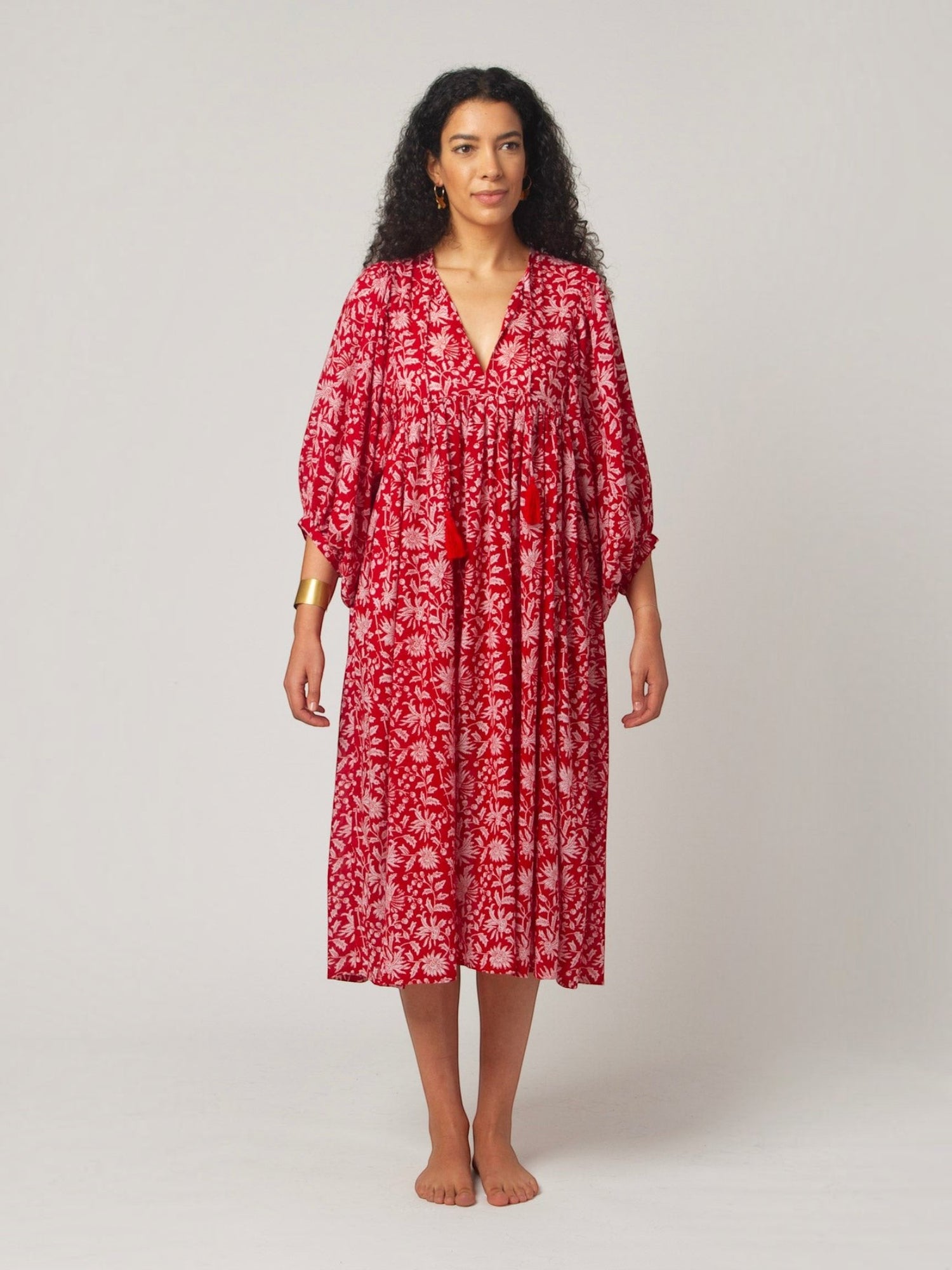 MIDI KLEID AVA Granatapfel