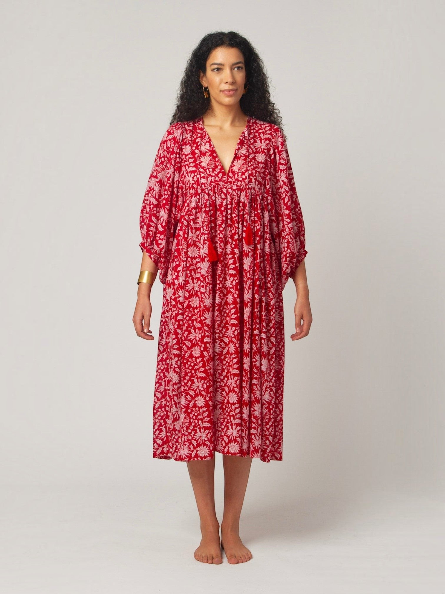 MIDI KLEID AVA Granatapfel